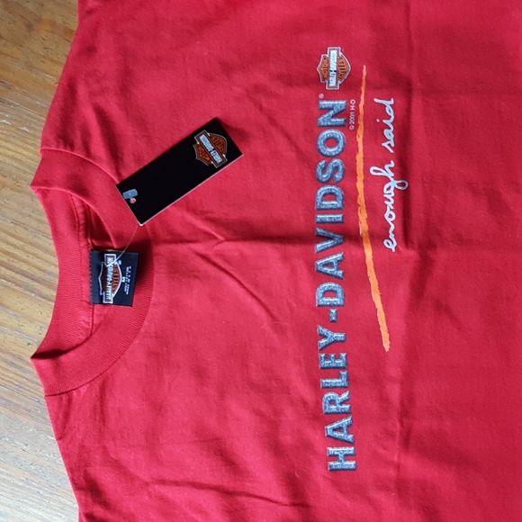 Vintage Harley-Davidson Enough Said Stockholm Sweden Red Med T-shirt - Picture 3 of 10